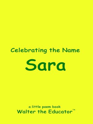 cover image of Celebrating the Name Sara